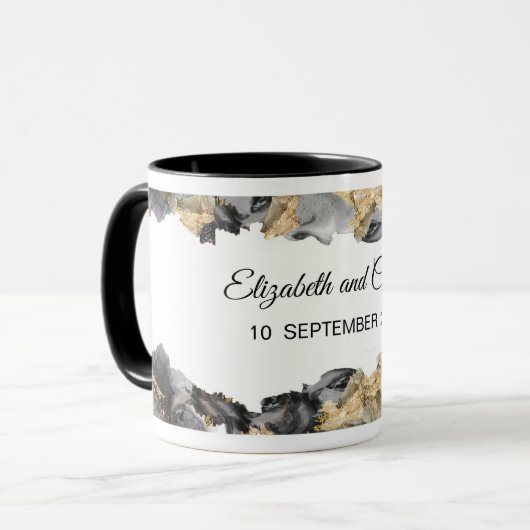 Wasserfarbe Vanessa Schwarz-Weiß-Tasse Tasse (Vorderseite Links)