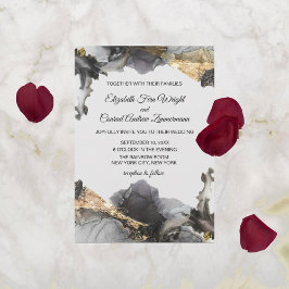 Wasserfarbe Vanessa Schwarz, Weiß und Funkelnd Gol Einladung