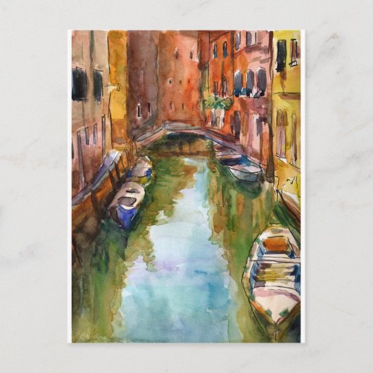 Wasserfarbe Venedig Malerei Postkarte (Vorderseite)