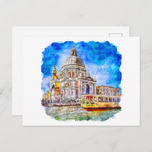 Wasserfarbe Venedig Pinacoteca Casa Serodine Postkarte (Vorne/Hinten)