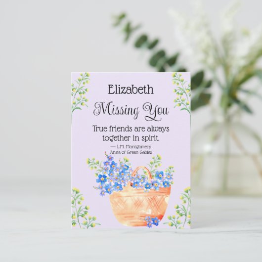 Wasserfarbe Vergessen Sie mir nicht Blume Friends Postkarte (Stehend Vorderseite)