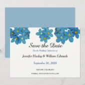 Wasserfarbe Vergessen Sie mir nicht Blume Save the Date (Vorne/Hinten)