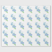 Wasserfarbe Vergessen Sie nicht Blume Hübsch blaue Geschenkpapier (Flach)