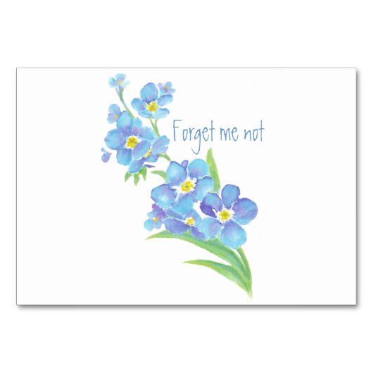 Wasserfarbe Vergessen Sie nicht Blume Hübsch blaue Tischnummer (Vorderseite)