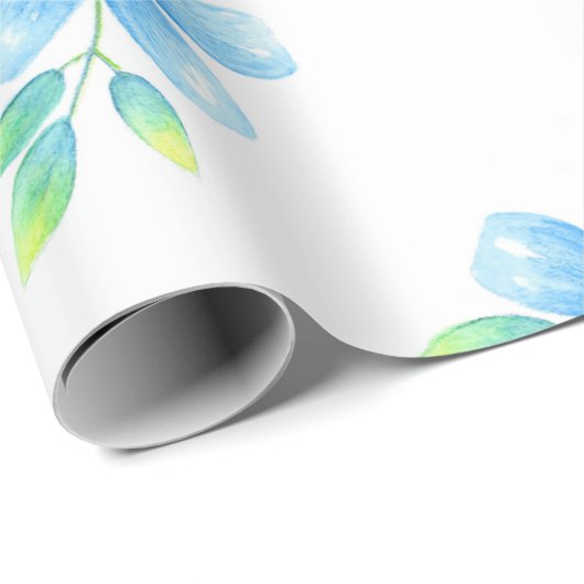 Wasserfarbe Vergiss mich nicht Blume Muster Geschenkpapier (Rolleneckpunkt)