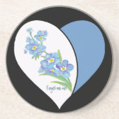 Wasserfarbe Vergiss mir nicht Blume Sandstein Untersetzer (Vorne)