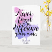 Wasserfarbe Vergiss nie den Unterschied, den du ge Karte (Gelbe Blume)