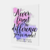 Wasserfarbe Vergiss nie die Differenzrente Acrylschild (Winkel)