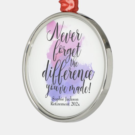 Wasserfarbe Vergiss nie die Differenzrente Ornament Aus Metall (Links)