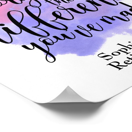 Wasserfarbe Vergiss nie die Differenzrente Poster (Ecke)