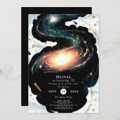 Wasserfarbe Verzauberter Raum Geburtstag Einladung (Vorne/Hinten)