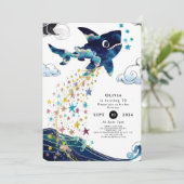 Wasserfarbe verzauberter Tiefseehai Geburtstag Einladung (Stehend Vorderseite)
