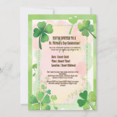 Wasserfarbe Vier Leaf Kleeblatt St. Patrick's Einladung (Vorderseite)