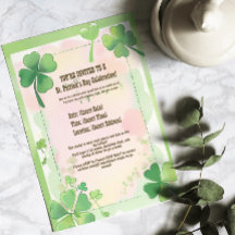 Wasserfarbe Vier Leaf Kleeblatt St. Patrick's