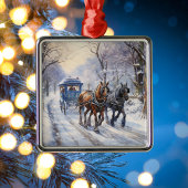 Wasserfarbe Viktorianische Weihnachtsreise Ornament Aus Metall