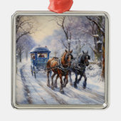 Wasserfarbe Viktorianische Weihnachtsreise Ornament Aus Metall (Vorne)