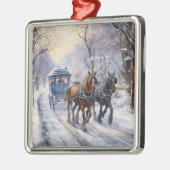 Wasserfarbe Viktorianische Weihnachtsreise Ornament Aus Metall (Links)