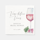 Wasserfarbe Vino vor Vows Brautparty Napkins Serviette (Vorderseite)