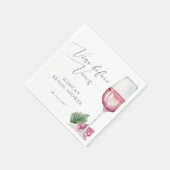 Wasserfarbe Vino vor Vows Brautparty Napkins Serviette (Ecke)