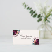 Wasserfarbe Vintag Boho Lila Blume Visitenkarte (Stehend Vorderseite)