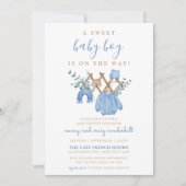 Wasserfarbe Vintag Boy Boho Kinderdusche Einladung (Vorderseite)