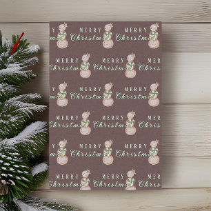 Wasserfarbe Vintag Candy Snowman Weihnachten Seidenpapier