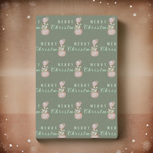 Wasserfarbe Vintag Candy Snowman Weihnachten Seidenpapier