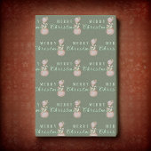 Wasserfarbe Vintag Candy Snowman Weihnachten Seidenpapier