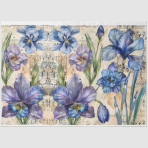 Wasserfarbe Vintag Inspirierte Blumendekoupage Seidenpapier