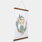 Wasserfarbe Vintag Kitty Wandteppich Mit Holzrahmen (Gewinkelt)