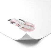 Wasserfarbe Vintag rosa Golftasche Poster (Ecke)