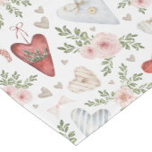 Wasserfarbe Vintag Rotes Herz und Rose Mittelgroßer Tischläufer (Ecke)