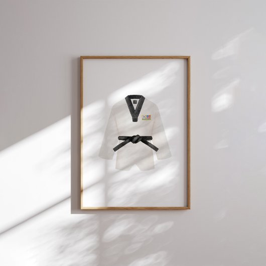 Wasserfarbe Vintag Taekwondo Doboster Poster