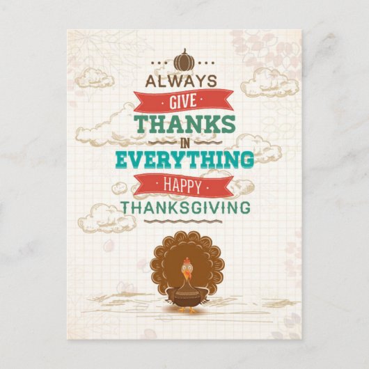 Wasserfarbe Vintag Türkei Erntedank Grüße Postkarte (Vorderseite)