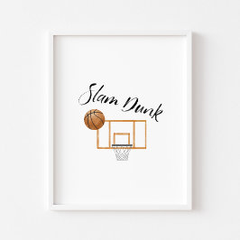 Wasserfarbe Vintage Basketballplatte Punkposter Poster