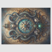 Wasserfarbe Vintage Meerestotem-Schildkröte Seidenpapier (Vorderseite)