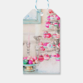 Wasserfarbe Vintage Ornamente Weihnachtsbaum Geschenkanhänger