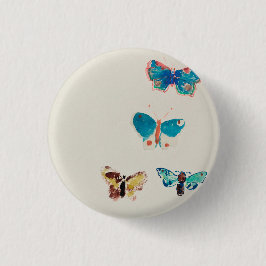 Wasserfarbe Vintage Schmetterlinge. Odilon Redon Button