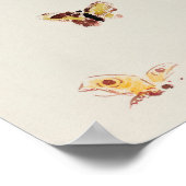 Wasserfarbe Vintage Schmetterlinge. Odilon Redon Poster (Ecke)