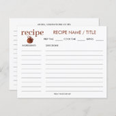 Wasserfarbe Vintage Wasserkocher Rezept Karte (Vorne/Hinten)