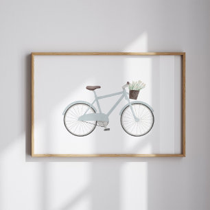 Wasserfarbe Vintages blaues Bikemaster Poster