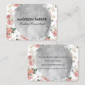 Wasserfarbe Vintages Blumenmuster Visitenkarte (Vorne/Hinten)