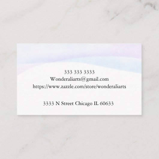 Wasserfarbe Visitenkarte (Rückseite)