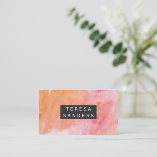 Wasserfarbe Visitenkarte (Stehend Vorderseite)