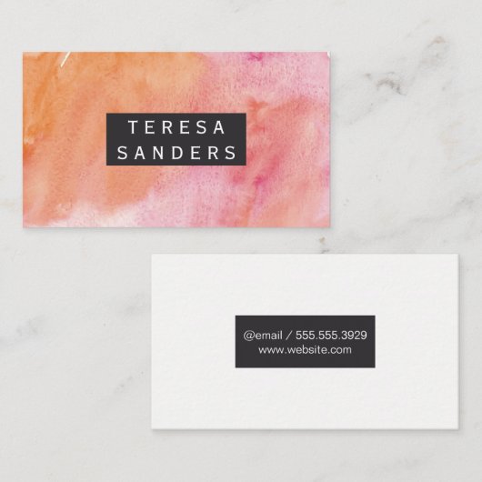 Wasserfarbe Visitenkarte (Vorne/Hinten)