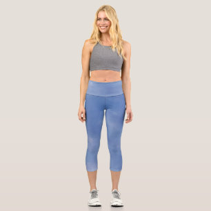 Wasserfarbe Vista blaues Muster Capri Leggings