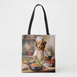 Wasserfarbe Volpino Italiano Dog Kochen Pasta Tasche