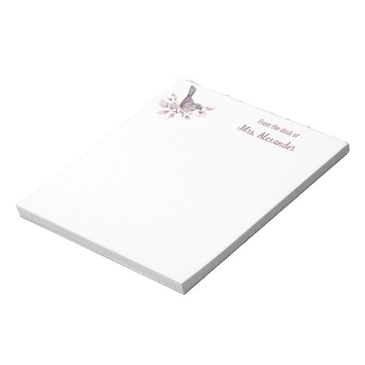 Wasserfarbe vom Schreibtisch des weiblichen botani Notizblock (Rotiert)