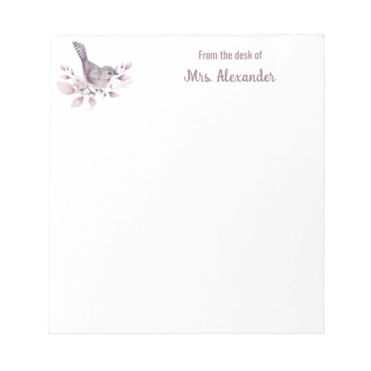 Wasserfarbe vom Schreibtisch des weiblichen botani Notizblock (Vorderseite)