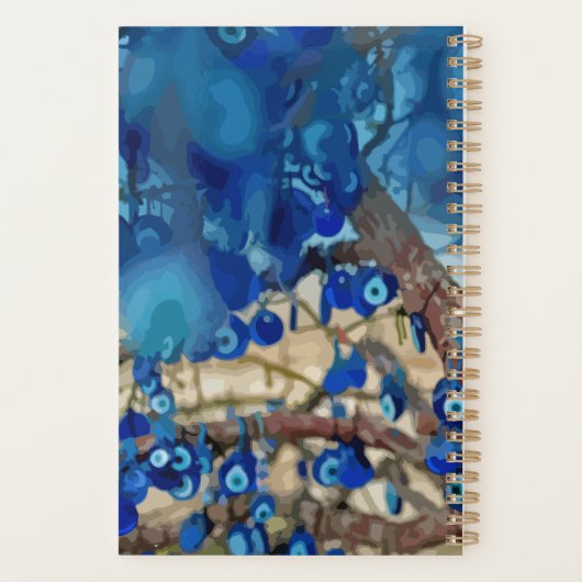 Wasserfarbe von Bäumen mit Nazaren dekoriert Planer (Rückseite)